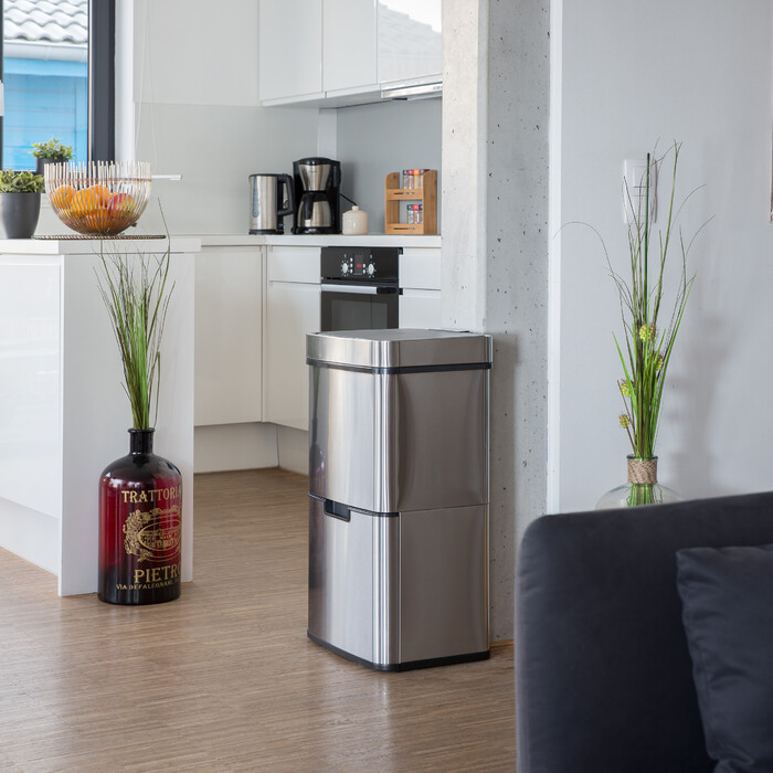 Relaxdays 3-Compartment Waste Sorting System with Sensor