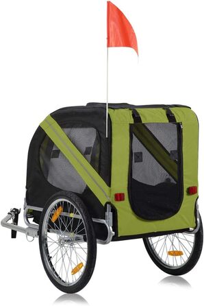 Фарм-причіп Zoomundo для собак: зелений/чорний, срібляста рама