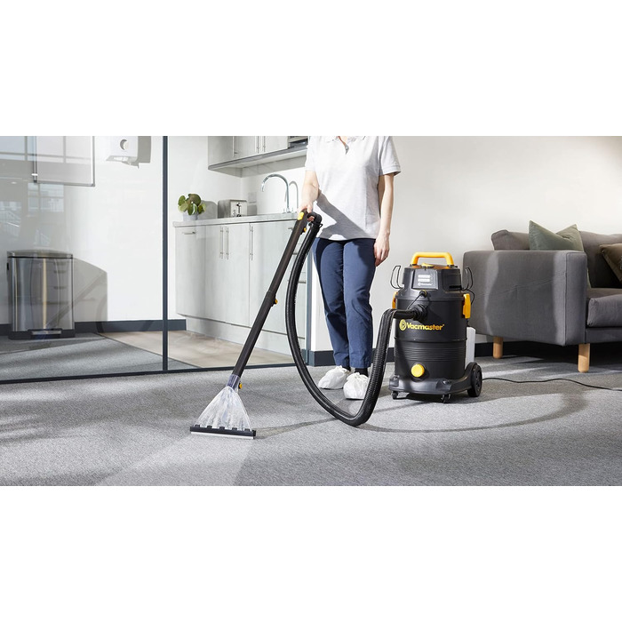 Вакумний пилосос Vacmaster SCA0801 для миття та чищення килимів, меблів та автомобілів | Мийний пилосос для сухого та вологого прибирання (1300W, 30L, Чорний)