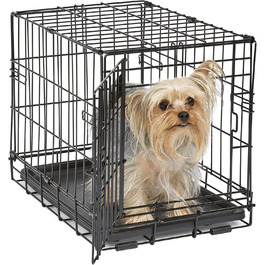 Кія для собак Midwest Homes for Pets Modell 1518, чорна, 46x31x36 см. З піддоном, перегородкою та захисними ніжками