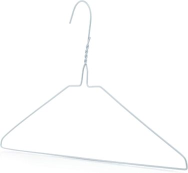 Вішалки металеві Hangerworld, дріт 2,3 мм, 100 шт, білі, 41 см