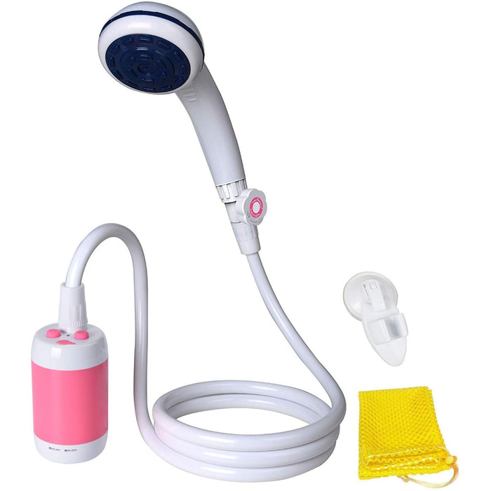 Електрична портативна душова кабіна Iron Hammer для кемпінгу, автомиття та купання тварин (рожева)