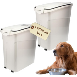 Airtight Food Container with Lid - 54L Pet Food Storage Box for Dog & Horse Dry Food