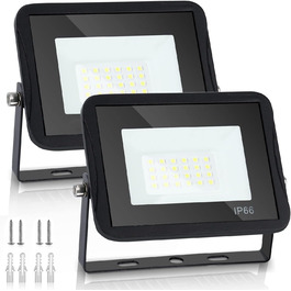 LED Floodlights Outdoor, Pack of 5, IP66 Waterproof Floodlights for Outdoor and Indoor Use, 8500LM Super Bright Outdoor Lights, 120 Degree Outdoor Lighting 6000K Cool White Spotlights (2 Pack, 30W)