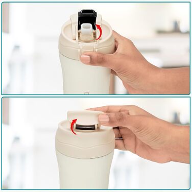 Термокружки Belle Vous 2 шт. з нержавіючої сталі 400 мл - з трубочками та кришками, для гарячих та холодних напоїв