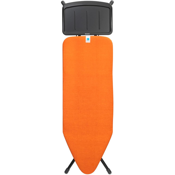 Гладильна дошка Brabantia C XL для парогенератора, велика та складна, регульована по висоті, нековзкі гумові ніжки, бавовняний чохол, захист від дітей та для транспортування, Happy Glow, 124×45 см, підставка для парової станції