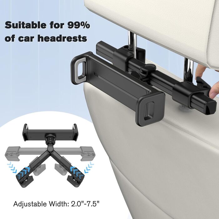 Утримувач для планшета в авто FINTIE - універсальний, поворотний на 360°, для iPad, Galaxy Tab, смартфонів, Kindle, Fire (6-13 дюймів)