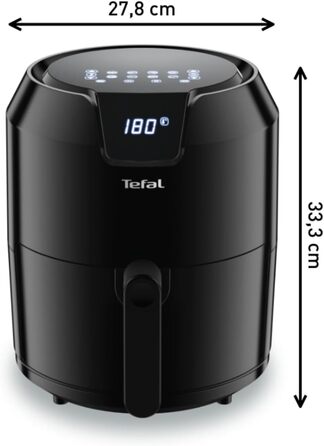 Tefal EY4018 Easy Fry Precision XL Hot Air Fryer | Air Fryer | 1500 W | 4.2 L for 6 Portions | 8 Automatic Programs | Digital Display | Energy-Saving | Healthy Oil-Free Fryer | Black