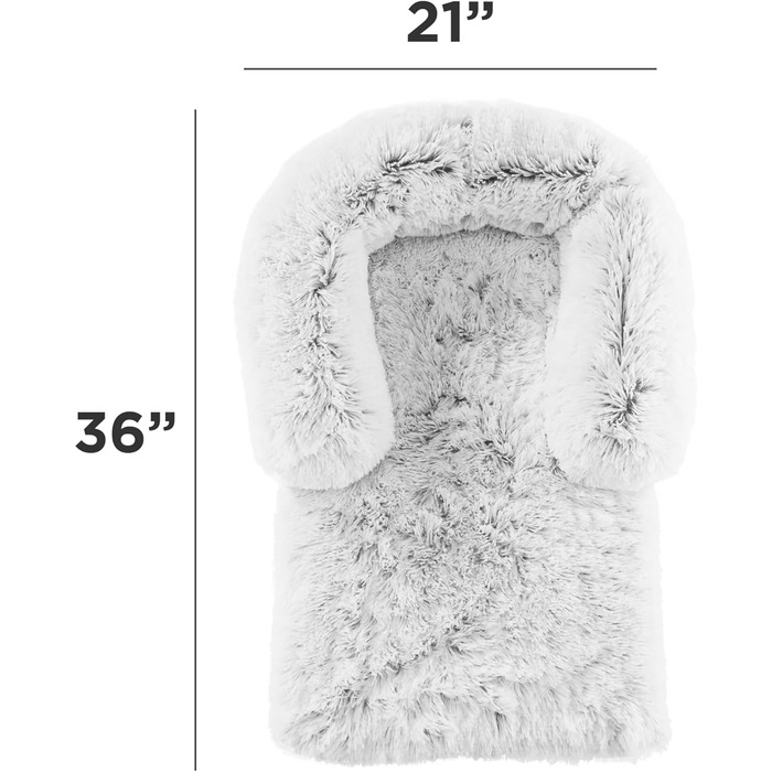 Круглий лежак для тварин Best Friends by Sheri Calming Donut Lux - штучне хутро, 58x58 см, сірий (з валиком для шиї)