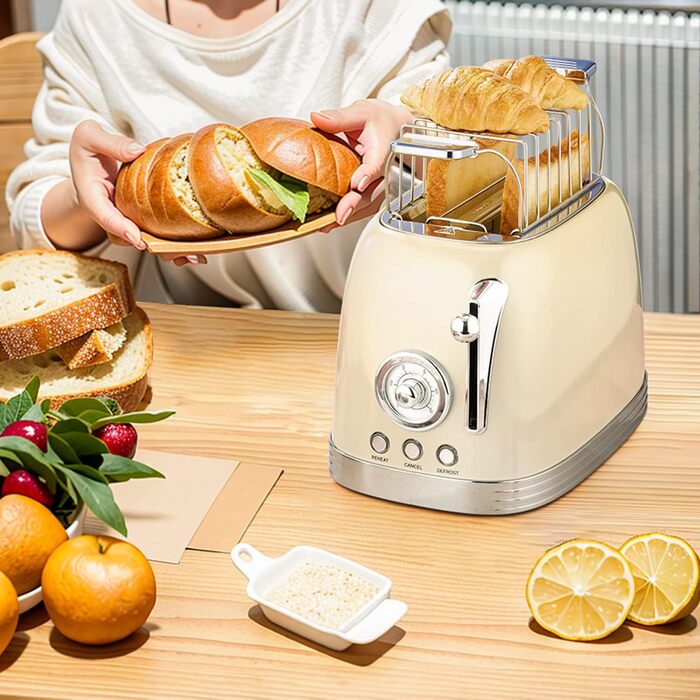 Електричний чайник та тостер Retro, зелений (кремово-білий), нержавіюча сталь, 2200 Вт, 1.8 л, BPA-free