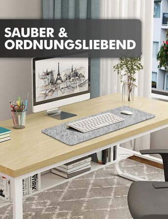 Підкладка для столу з фетру, 100x40 см, сіра. Захист столу для офісу та дому. Нековзна килимок для робочого столу.