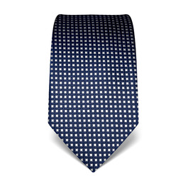 Краватка чоловіча Vincenzo Boretti, шовк, клітинка, темно-синя, 8 см, для костюма та сорочки, діловий стиль, весілля