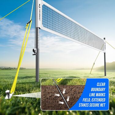 Portable Professional Volleyball Net Set for Outdoor Use - Adjustable Aluminum Poles, Winch, Ball & Carry Bag