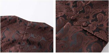 Чоловічий комплект з краваткою та кишеньковим хустинкою, візерунок пейслі, 4-елементний XL, коричневий