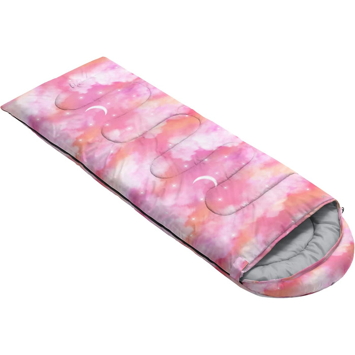 Сплячі мішки BailiPromise Pink Cloud - рожеві хмаринки, 3 сезони, для дорослих та дітей, водонепроникні, 31x90