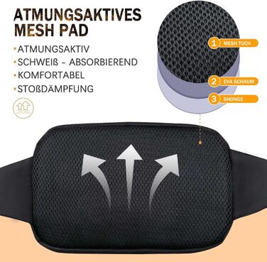 Чоловіча та жіноча поясна сумка Bauchtasche, стильна сумка на пояс для фестивалю, з регульованим ремінком та кількома кишенями, чорна. Підходить для бігу, спорту, прогулянок з собакою.