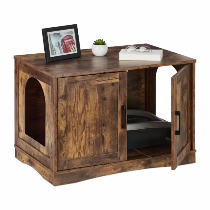 Relaxdays Cat Litter Box Cabinet XL