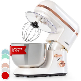 Кухонна машина Klarstein: професійна модель з чашею 5л, 1800W, 6 швидкостей, міксер та тістоміс