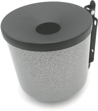 Outdoor ashtray, large, robust, made of hardened steel, wall-mounted, 2 l