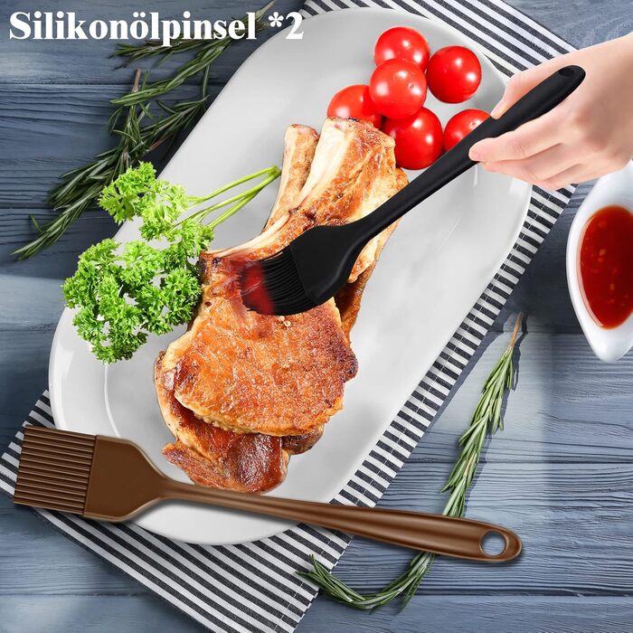 38-Piece BBQ Grill Tool Set Stainless Steel Grill Accessories for Men Gift Birthday High-Quality Grill Utensil Set Case with Grill Case and Grill Mat for Garden and Camping Black