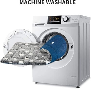 Кросер Fancy Crate Pad - килимок для лежанки собак, двосторонній (холодний та теплий), машинне прання, для собак маленьких та XXX-Large, сірий, темно-синій, зірковий принт (137 x 84 x 3 см)