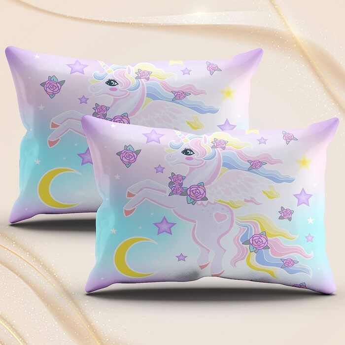 LLTTEER Unicorn Bedding Set for Kids Girls, 3D Printed Unicorn Cartoon Bedspread, Soft Microfiber Bedspread with 2 Pillowcases 50x75cm for Girls (Unicorn 04, 200 x 200 cm)