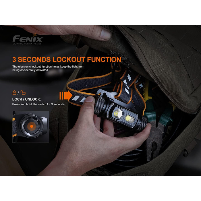 FENIX Hm70r Rechargeable 21700 Powered Headlamp with Neutral White and Red LEDs