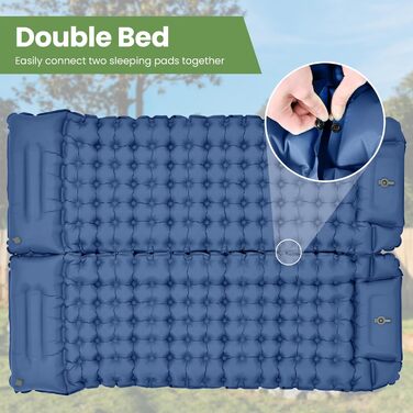 ROPODA Self-Inflating Camping Mat with Pillow & Foot Pump - Lightweight Waterproof Sleeping Pad for Outdoor, Camping & Hiking
