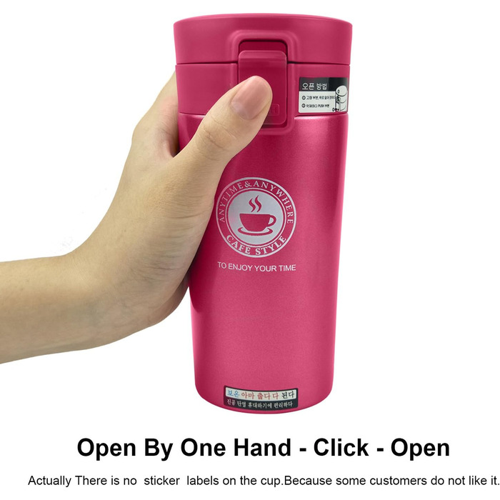 Термокружка-термос SLOSH з кришкою, BPA-free, 380 мл (рожевий)