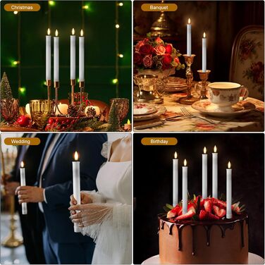 EXTSUD 6er LED Pillar Candles Rechargeable LED Pillar Candles with Timer and Remote Control Soft Silicone Wax Core, Unique Tear-Drop Design LED Candles for Living Room, Wedding, Dining Table, and Garden Party