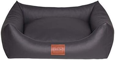 Софа для собак Leo4dog Natalie: штучна шкіра, подушка, 4 розміри (100x80 см, графіт)
