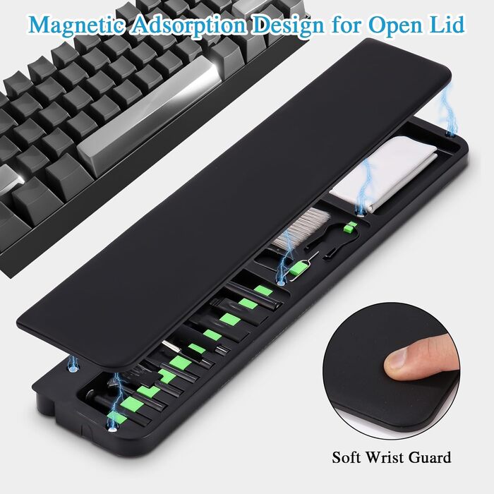 Набір для чищення техніки 22 в 1 з підставкою для зап'ястя, для AirPods, планшетів, телефонів (чорний)