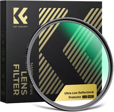 Фільтр UV K&F CONCEPT 62mm з покриттям Nano-Xcel: захист від відблисків та подряпин, твердість 9H
