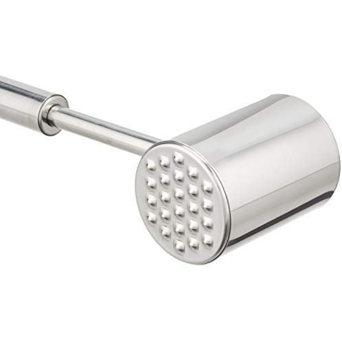 Молоток для м'яса GRÄWE з нержавіючої сталі, двосторонній відбійний молоток з гладкою та рифленою поверхнею, 28 см