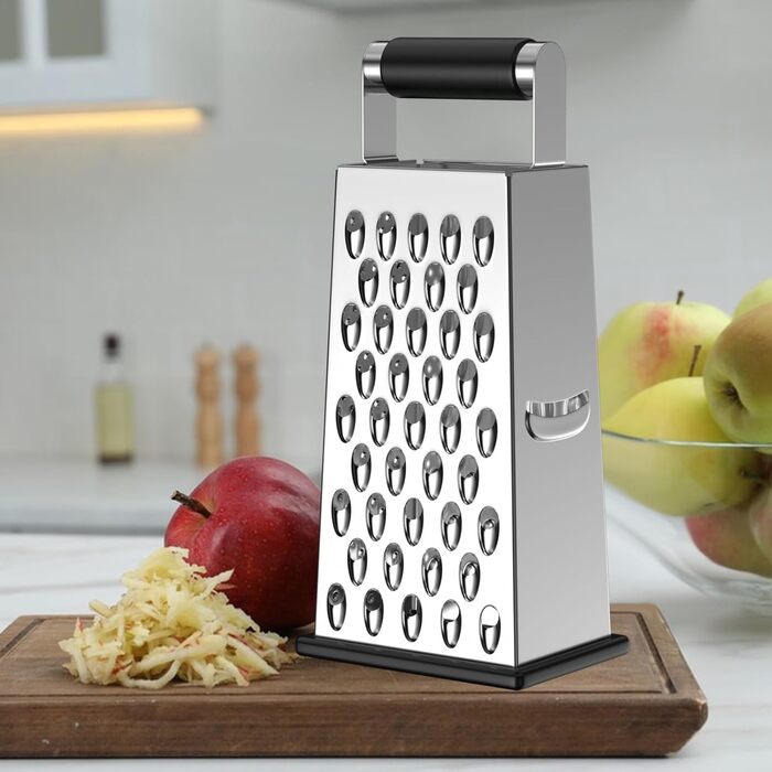 Тристороння овочева тертка з нержавіючої сталі, кухонна тертка, тертка для овочів, тертка для дрібного, середнього та мікро-дрібного натирання, тертка для картоплі, кухонна тертка для фруктів, овочів та сиру