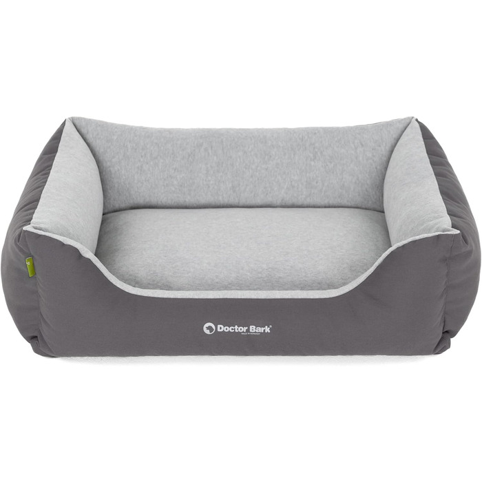 Ліжко для собак Doctor Bark Kleine Hunde - М'яке та зручне ліжечко для собак, миється, зносостійке, пухнасте - Зроблено в Німеччині, GreenLabel (S - 74x55 см, Сірий)