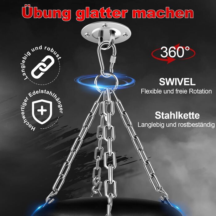 Набір для боксу Boxsack-Set для дорослих, 120 см, з боксерськими рукавичками 12oz, для MMA, карате, кікбоксингу, боксу, муай-тай, тренувань вдома та у фітнес-клубі. Важкий боксерський мішок (не заповнений)