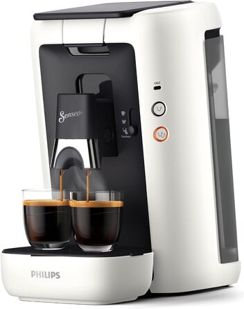 PHILIPS Senseo Maestro STAR Coffee Pad Machine – Intense Plus Technology, Perfect Espresso Quality, 1.2L Water Tank, Environmentally Friendly Design, Memo Function, Descaling Indicator (CSA260/10) White
