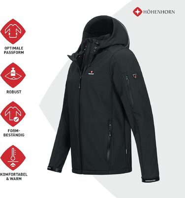 Чоловіча куртка Softshell Höhenhorn Altus для активного відпочинку, водовідштовхуюча, колір Midnight-Black, розмір L