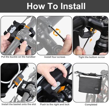 Складаний велосипедний кошик COFIT, знімний багатоцільовий кошик для велосипеда, для тварин, покупок, поїздок, кемпінгу та відпочинку на природі (Чорний)