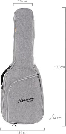 Чохол для гітари Shaman WGB-115 GY Premium-Line - Водовідштовхуючий, міцний, з рюкзак-переноскою та кишенею для аксесуарів