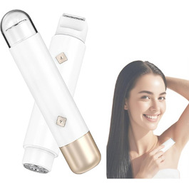 Електричний жіночий тример для тіла 2-в-1, IPX8, для бікіні-зони, обличчя та тіла, водонепроникний, для чутливої шкіри (білий)