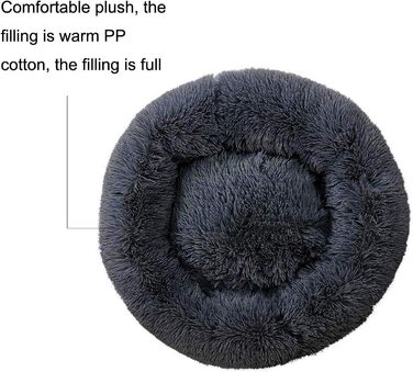 Cozy Cat Bed, Small Dog Bed, Warm Snuggly Soft Plush Winter Bed for Cat Caves, Non-Slip Bottom, Machine Washable, Sofa Bed for Puppies/Small Medium Cats (Gray, 50 cm)