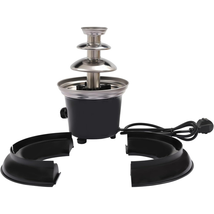 Електричний шоколадний фонтан на 3 яруси з функцією плавлення, 40W, ємність 0.45 кг, з нержавіючої сталі, для вечірок, днів народжень, весіль