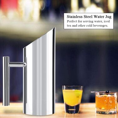 35 oz Water Carafe Pitcher Stainless Steel Water Jug Pitcher for Home Office Hotel Cold Water Iced Tea Wine (1L)