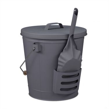 Relaxdays Ash Bucket with Lid and Scoop