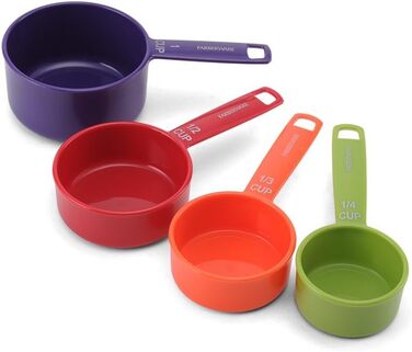 Farberware 9-Piece Color-Coded Plastic Measuring Cups and Spoons Set