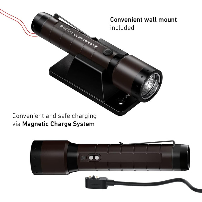 Ліхтарик Ledlenser P7R Signature LED з червоним світлом, акумуляторний, водонепроникний IP68, 2000 люмен, фокусування, дальність 330 м, з чохлом та зарядною станцією