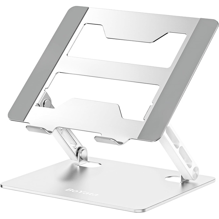 Adjustable Laptop Stand for Desk - 360° Rotating Base, Ergonomic Riser for MacBook Pro/Air, HP, Dell, Lenovo (10-17 inch)