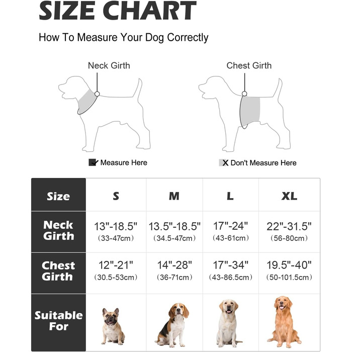 Світловідбиваючий нашийник для собак Joytale з LED, перезаряджуваний, для середніх собак, не тягне, з ручкою, регульований, для нічних прогулянок, чорно-синій, M (1 шт.)